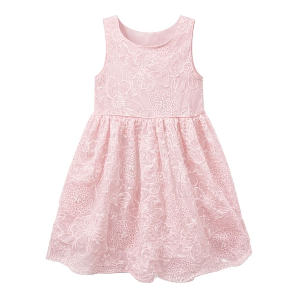 Tahari Pink Eyelet Lace Easter Church Spring Summer Pretty Dress Girls Size 4T